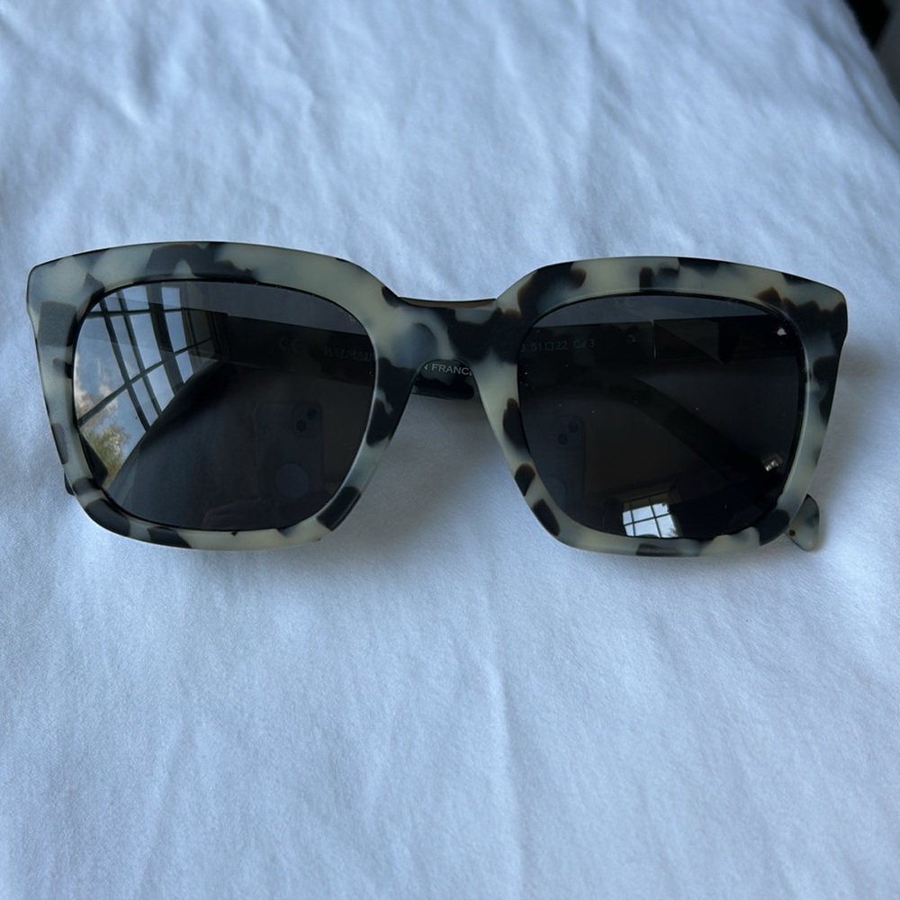 BALMAIN crackled white/grey/black sunglasses.
